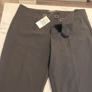 GRASS COLLECTION MID WAISTED BLACK SLACKS